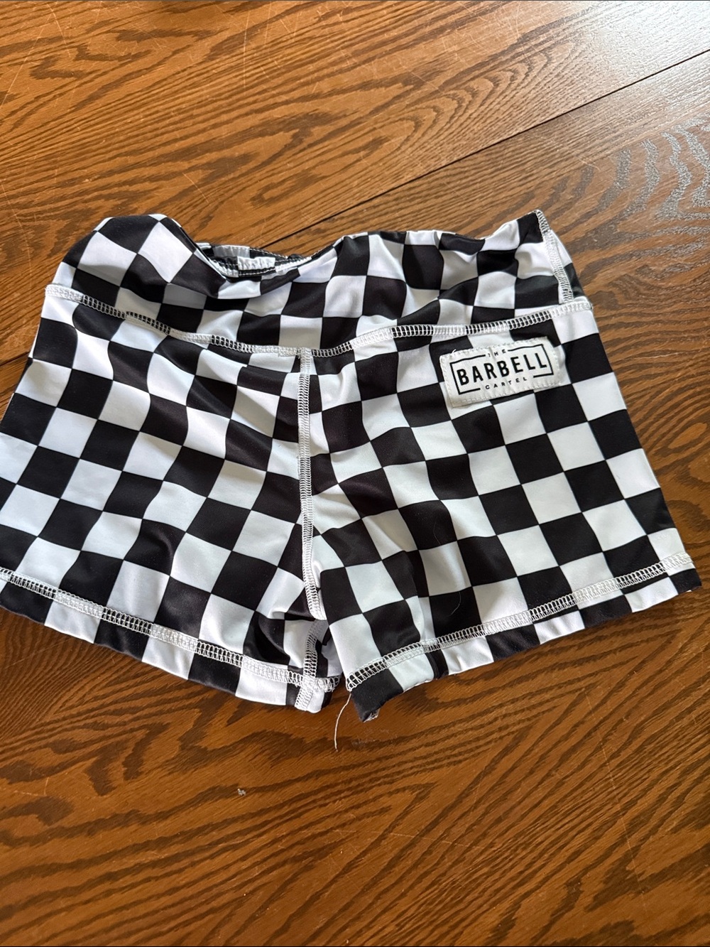 Savage Barbell Black & White Checkerboard Athletic Shorts